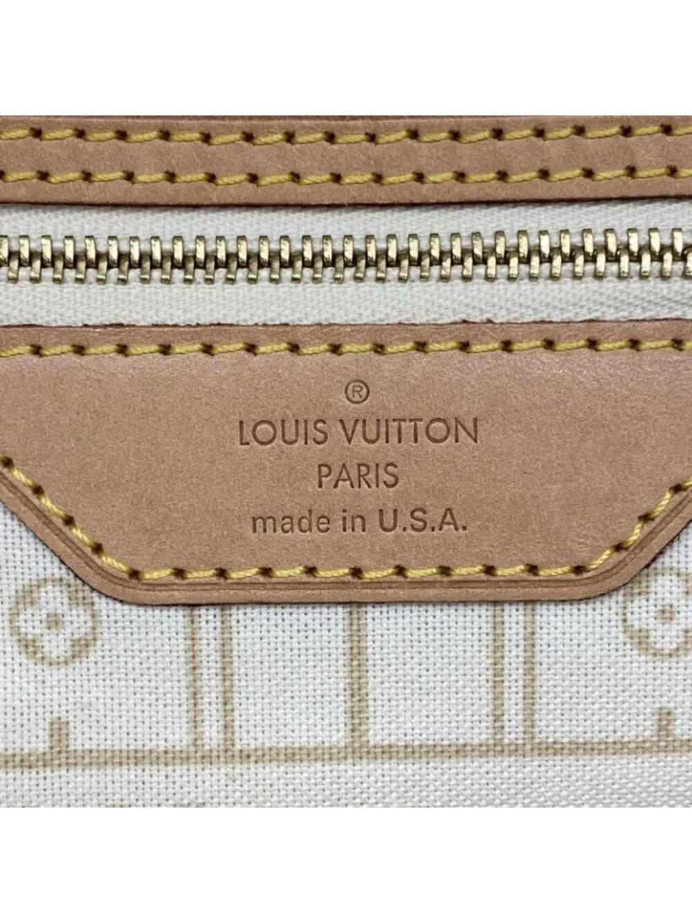 ★SOLD★ Louis Vuitton Tote Damier Azur Neverfull MM White - Picture 5 of 10